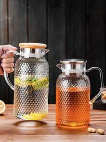 1 Pc High Temperature Resistant Large Capacity Water Pitcher - Perfect For Summer Beverages, Restaurants, Lemonade, Juice And Tea Service, Easy To Clean Design - Multicolor - View 4