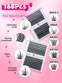 RITALASH 280 CHIẾC/168 CHIẾC Lông mi cong D 21 kiểu tự làm Bộ mi giả dài nhiều độ dài Bộ mi giả mềm mại và thoải mái kèm nhíp gắn mi tại nhà cho cuộc sống hàng ngày, hẹn hò và tiệc tùng - màu đen - Xem 6