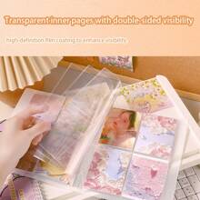 40- Portable Transparent Frosted Photo Album - A Storage Book For Large Capacity Movie Tickets, Postcards, Bank Cards, And Identification Documents.