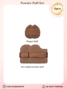4pcs Makeup Sponge Set, Including Foundation Sponge, Air Cushion Puff, Mini Makeup Sponge. Suitable For Powder, BB Cream, Foundation, Blush, Sunscreen, Etc.