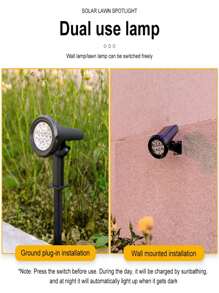 1pc Solar Resin Stone Lights, Outdoor LED Warm White/White Spotlight Landscape Lamp, In-Ground, Polished Surface, Portable With Switch Control, Suitable For Parks, Villas, Lawns, Wedding, Birthday Decorations - IP44