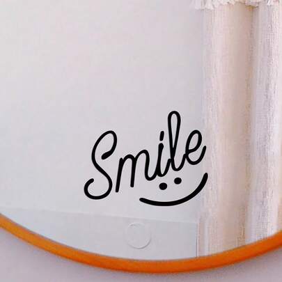 1 miếng dán chống thấm nước Smile Gương phòng tắm Gương trang điểm Cửa sổ Tường Năng lượng tích cực Miếng dán trang trí Nhà cửa Miếng dán xe hơi Trang trí phòng Trang trí nhà Miếng dán tường Trang trí tường