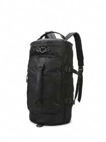 Spacious Solid Color Sports Backpack - Durable And Fashionable Travel Storage - Portable, Multifunctional And Unisex, Square Pattern Design, Suitable For Gym, Travel And Daily Use Bag For School School Accessories School Stuff