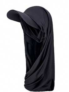 1件装女士宽檐头巾帽，围巾一体式帽子，适合日常佩戴，可作头发、睡眠帽、睡帽等。 - 純色 - 查看 12