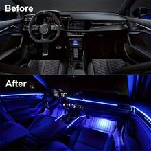 1 Set Of 118-Inch Car Interior LED Light Bar, Car Ambient Light USB Lights, Car Interior LED Strip Lights, App-Controlled, RGB Music Sync, Fiber Optic Ambient Lighting For Car Door, Console, And Dashboard With Color-Changing Rhythm - 118 inch - Xem 8