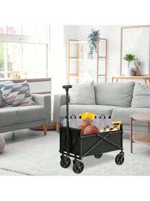 Tuenort 1pc 220LBS Garden Wagon, Heavy-Duty Collapsible Cart, Foldable Wagon, Folding Outdoor Utility Yard Cart, Camping Gear And Equipment, Large Capacity, Portable Grocery Wagon, All-Terrain Cart For Carring Christmas Decorations & Home Decor
