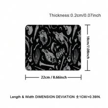 1pc Cool Skeleton Pattern Mouse Pad Abstract Art Desian Black Desk Mat Office Desk Large Gaming Mouse Pad - Extended, Thick, Non-Slip Rubber Desk Mat With Precision Stitched Edges - Washable & Durable