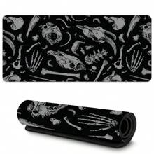 1pc Cool Skeleton Pattern Mouse Pad Abstract Art Desian Black Desk Mat Office Desk Large Gaming Mouse Pad - Extended, Thick, Non-Slip Rubber Desk Mat With Precision Stitched Edges - Washable & Durable