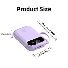 LADAPU Pin dự phòng sạc nhanh 10000mAh Mini Cute 5V2A, Bộ sạc điện thoại di động di động dung lượng lớn có thể sạc lại kích thước nhỏ, tích hợp 4 dây cáp, Màn hình kỹ thuật số thông minh, Giao diện Micro, Đầu ra & Đầu vào USB-C, Bộ pin du lịch ngoài trời Thích hợp cho Kỳ nghỉ hè Du lịch/Cắm trại ngoài trời và Nguồn điện dự phòng khẩn cấp Quà tặng cho Gia đình, Bạn bè, Màn hình hiển thị nguồn điện sinh nhật, Bộ sạc di động - Đỏ - Xem 9