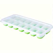 4 Piece Silicone Ice Cube Trays With Lid, Ice Cube Mould, LFGB Certified – , Square Ice Cube Trays Easy To Remove (1 Green+1 Blue+1 Pink+1 Yellow)