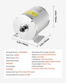 3000W Electric Brushless DC Motor Kit - 72V 4900rpm Motor With Upgraded Speed Controller And Throttle Grip Kit For Go Karts E-Bike Motorcycle Scooter DIY - 3000w 72V 4900rpm with handle - 查看 7