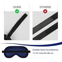 Silk Eye With Adjustable Strap, Satin Blackout Sleeping Men&Women, Comfortable Blindfold Eyeshade Night Sleep(Blue) - Blue - View 3