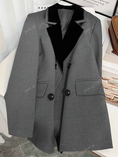 Blazer/chaqueta casual de verano con corte ajustado y paneles de estilo francés