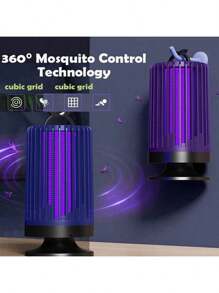 USB Powered Silent Mosquito Lamp, Mosquito Repellent Lamp, Electronic Repeller - Purple Lighting, Dual Sensor Technology, Ultraviolet Light Attracts Mosquitoes, 360-Degree Large Area Protection, Made Of ABS Material, Suitable For Outdoor And Bedroom Use, Protects Sleep, Essential For All Seasons, A Must-Have Mosquito Catching Device.