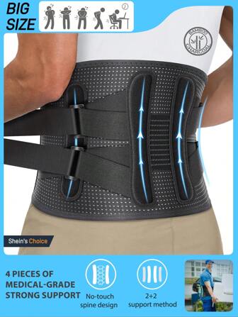 Back Brace Support For Lower Back Designed For Women & Men Provides Lumbar Support For Herniated Discs Heavy Lifting Breathable And Dual Adjustable Gym Accessories