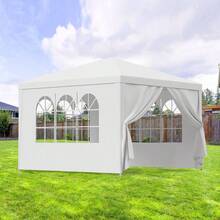 Carpa de 10'x10' Carpa para fiestas, bodas, gazebos, barbacoas y eventos con paredes laterales extraíbles - 1 - Ver 11
