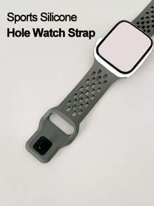 Cool Summer Sports Silicone Strap For Apple Watch 38 40 41 42 44 45 46 49mm Fashion Watch Strap Breathable Hole Design For Apple Watch Series 10 9/8/7/6/5/4/3/2/1/SE Buckle Watch Band
