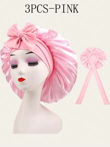 3/2/1pc Silk Bonnet For Sleeping Women ,Luxurious Satin Silky Bonnet With Adjustable Tie,Hair Accessories For Women,Head Scarf For Women's Hair,Hair Care, And Shower Luxurious Satin & Silk Bonnet For Sleeping - Adjustable Comfort Fit With Tie Band - Unisex Night Hair Protection For Men & Women