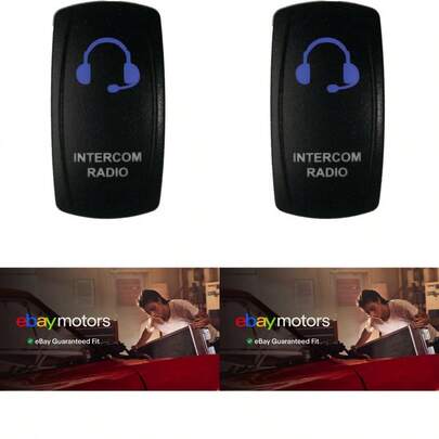 DragonFire Racing 522626 Lighted Intercom Radio On Off Blue LED Switch