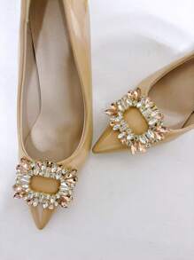 1pc Classic Multi-Style Crystal Shoe Clips, Rhinestone Metal Detachable Shoe Buckle Accessories For Wedding & High Heels