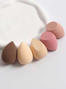 5pcs Makeup Sponges, Powder Blend Cosmetic Blender Sponge, Latex-Free For Liquid, Cream & Powder Foundation, Multi-Color, Suitable For All Skin Types