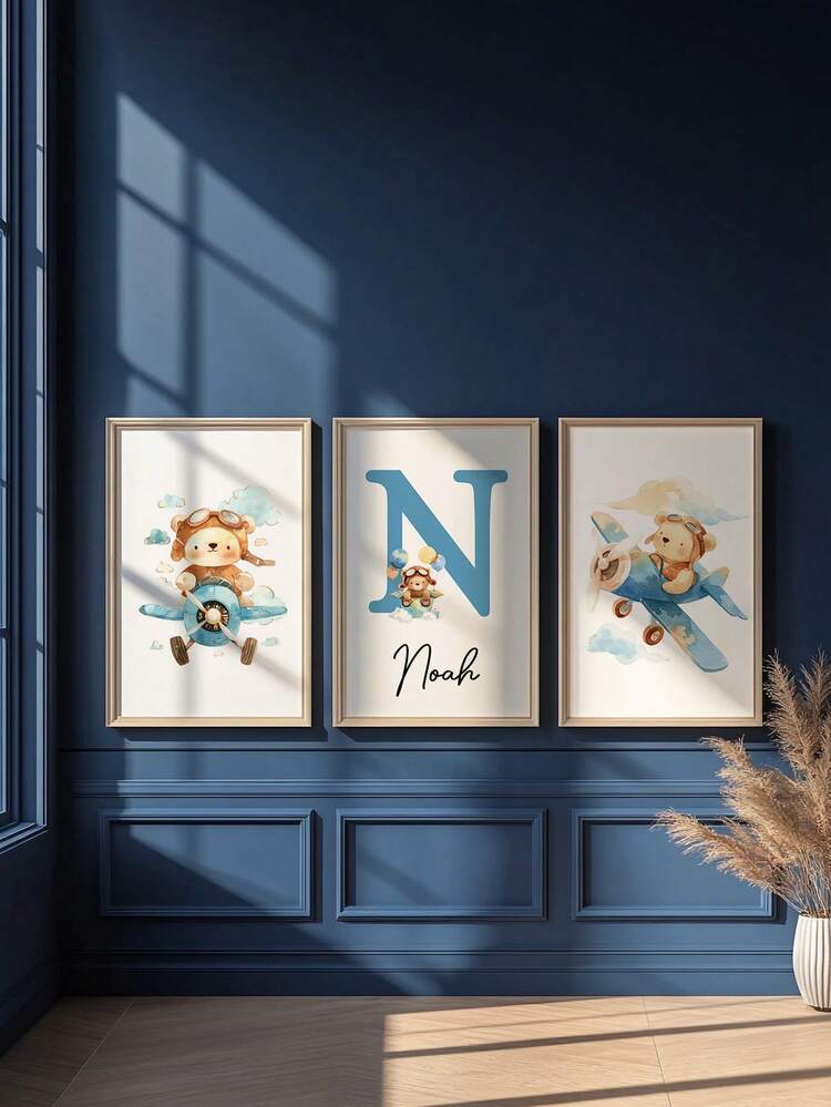 Poster Su Tela Per Stanza Dei Giochi - 'Let's Just Play' - Quadro Colorato Con Cornice 20x25 Cm - Decorazione Cameretta Ragazzi - 5