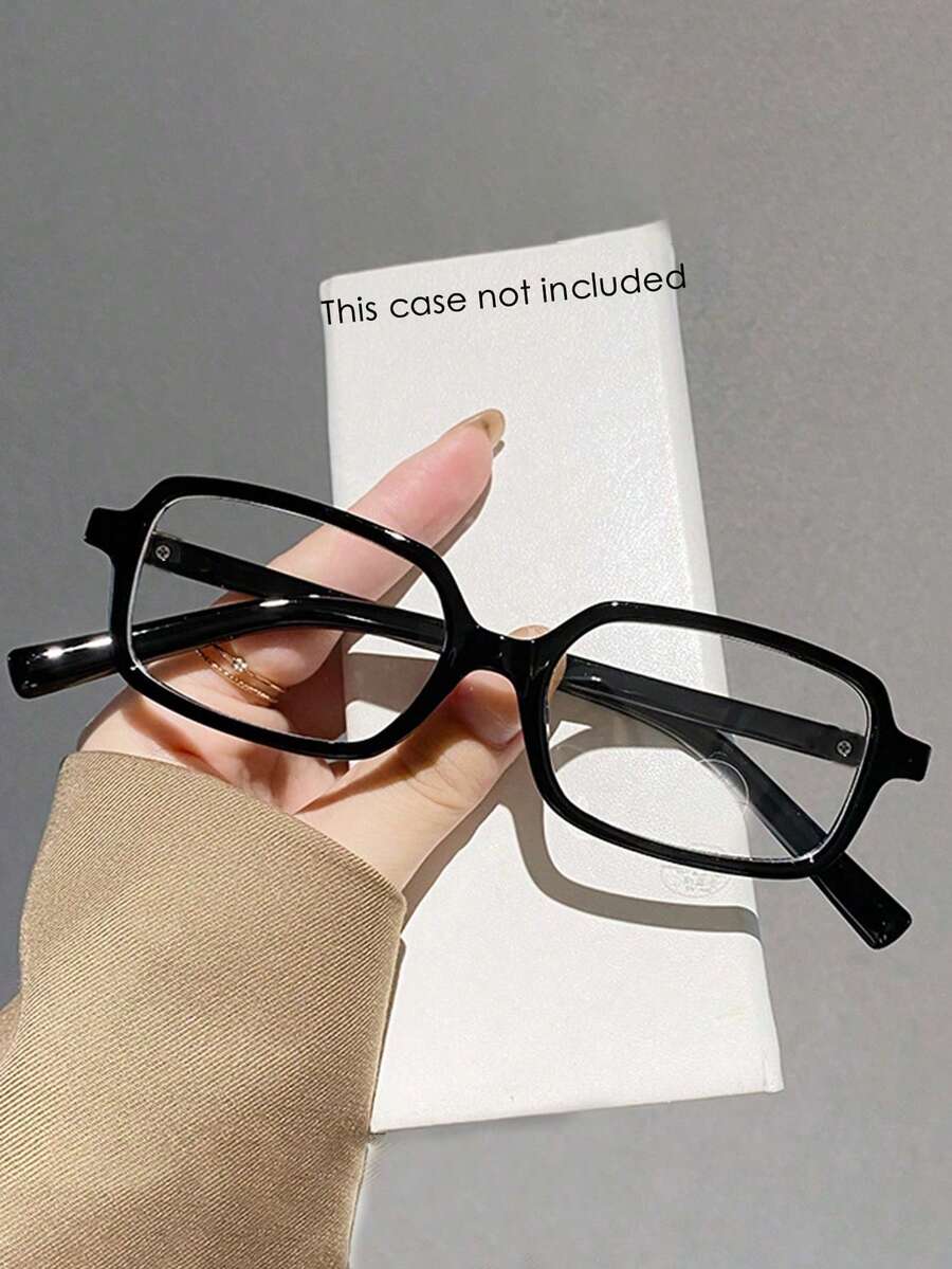 1pc Retro Square Black Frame Glasses, Y2K Style PC Frame Eyeglasses For Women - Black - View 1