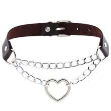 1 pieza Collar con tachuelas de estilo punk rock de PU, gargantilla gótica