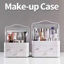 NetHong Large Make-Up Case Cosmetic Skincare Organizer Tabletop Storage Drawers Box Gift Makeup Organizer Back To School - Ivory - View 2