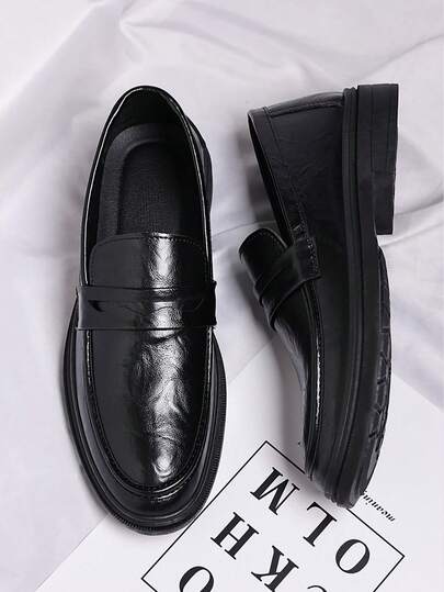 Men's Loafers Soft PU Leather Slip-On Non-Slip Retro Fashion Casual Shoes (Wedding Shoes) Dress Shoes