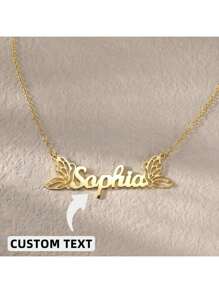 1 Peça Colar Personalizado de Borboleta em Aço Inoxidável Dourado - Elegante e Fofo Pingente Personalizado com Corrente Delicada, Adequado para Uso Diário e Ocasiões, Presente Personalizado | Pingente Personalizado | Design Requintado, Decoração de Borboleta