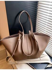 Fashionable Simple Large Capacity Shoulder Bag, High-End Litchi Texture, 2025 New Underarm Small Bag, Versatile Commuter Tote Bag