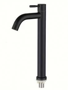 1个金色黑色银色面盆龙头 - 台面安装式单冷水龙头，不锈钢材质 - 易于安装的浴室水槽龙头，浴室配件，浴室工具