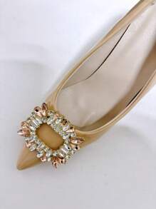1pc Classic Multi-Style Crystal Shoe Clips, Rhinestone Metal Detachable Shoe Buckle Accessories For Wedding & High Heels