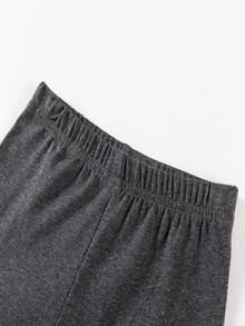 女童可爱熊猫刺绣 T 恤和短裤套装，100% 针织面料，圆领，短袖，略有弹性，儿童休闲夏季服装，户外 - 白色 - 查看 7