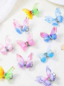 24/18/12/6 buc agrafe de păr cu stras fluture din organza cu gradient de culoare aleatorie pentru femei, accesorii de păr drăguțe pentru prințesă, agrafe cu gheare, agrafe de păr, chestii școlare
