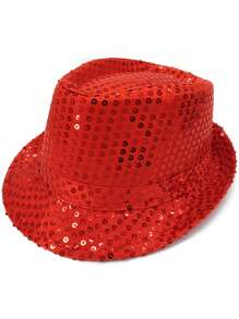 Forever & Moment 1PC Glamorous Sequin Hat Retro Disco Funky Glitter Costume Unisex Party Props Favor Novelty Accessory Halloween