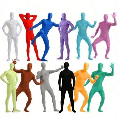 1pc Full Body Zentai Catsuit, Lycra Spandex Skin Tight Cosplay Jumpsuit, Invisible Cosplay Costume, Stage Performance Outfit, Stealth Suit Halloween