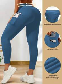Große Größen Leggings mit Mehrfachtaschen für Damen, dehnbar, Größe X-5XL mit hoher Taille und Bauchkontrolle, Damen Leggings für Training und Yoga