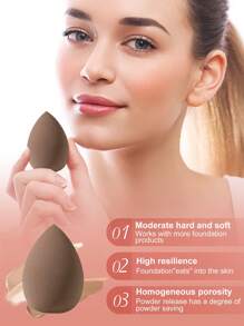 5pcs Makeup Sponges, Powder Blend Cosmetic Blender Sponge, Latex-Free For Liquid, Cream & Powder Foundation, Multi-Color, Suitable For All Skin Types