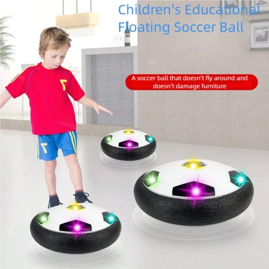 1 个带灯光和音乐的电动悬浮足球，互动亲子玩具，SIMPIM 运动玩具，空中力量训练球游戏，LED 悬浮足球，足球礼物玩具，适合 3-12 岁男孩和女孩，非常适合万圣节、新年、圣诞节、生日礼物
