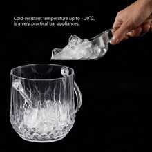 1pc Elegant Transparent Ice Bucket With Handle - Fashionable Portable Beverage Cooler Suitable For Parties And Events