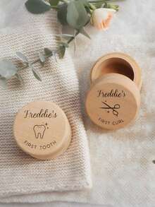 Personalized Custom Vintage Wooden Umbilical Cord And Tire Hair Keepsake Boxes - Perfect Gifts For New Parents, Easy To Use Storage Solutions, Baskets, Boxes And Containers For Home Use - Multicolor - View 3