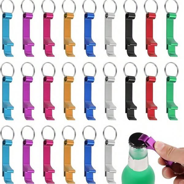 24 Pieces 8 Colors Portable Metal Beer & Beverage Bottle Opener, Suitable For Wedding Party Guest Gifts, Souvenir, Bartenders, Groomsmen, Father Day Gifts, Bride-Groom Gifts, Bar & Restaurant Guest Gifts, Party Supplies,Christmas