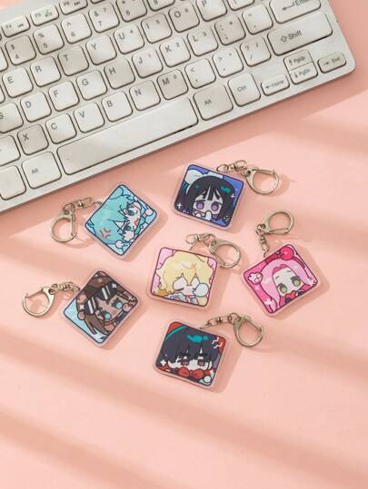 1 Stück Acryl süßer quadratischer Alien Bühne & Ivan Till Cartoon Charakterstil Schlüsselanhänger Anhänger Rucksack Ornament/Tasche Accessoire/Schultasche Accessoire/Geldbörse Anhänger/Freund's Auto Accessoire Tasche Charm Rucksack für Schule Buchstabe Goth Y2k Weihnachtsgeschenkideen Tasche Accessoires Schlüsselbänder mit ID Halter Auto Accessoires Tasche Charms Auto Lehrer Schwester