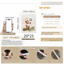 1 Tranh Gấu Thể Thao Ngộ Ngộ Trang Trí Tường Phòng Trẻ Em - 6 Mẫu Thiết Kế Đáng Yêu, Có/Không Khung | Tranh vẽ tay trên vải canvas hình động vật, phù hợp với trang trí phòng trẻ em tông màu trung tính, khung gỗ, dễ treo, trang trí phòng trẻ em chủ đề bóng chày, bóng đá, golf, thiết kế tông màu retro nhẹ nhàng, lựa chọn quà tặng tốt nhất - Nhiều màu - Xem 18