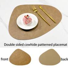 1pc Artificial Leather Placemat, Table Mat Heat-Resistant Non-Slip Washable Insulation Coffee Mat, Kitchen Placemat Nordic Style Coffee Mat
