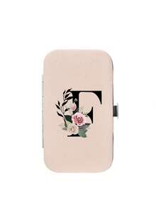 7件套指甲钳套装，黑色花卉字母图案，含便携收纳盒，大容量指甲护理盒，不锈钢工具，超锋利防溅指甲钳套装，经典设计剪钳盒，适用于移动美容、旅行、外出、居家学习等场合。 - 米色 - 查看 13