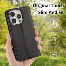 1pc Leather Wallet Phone Case Cover With Card Slots Compatible With Apple 17 Pro Max / Galaxy A56, Minimalist & Fashionable