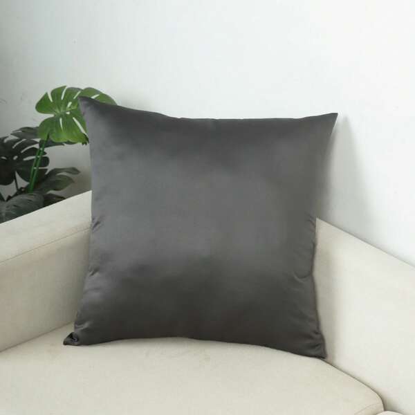 1 Pc Solid Color Satin Silk-Like Polyester Square Decorative Throw Pillow Cover For Living Room, Home Use, Suitable For 40x40cm, 45x45cm, 50x50cm, 60x60cm, Zipper Closure, Machine Washable (No Pillow Core)